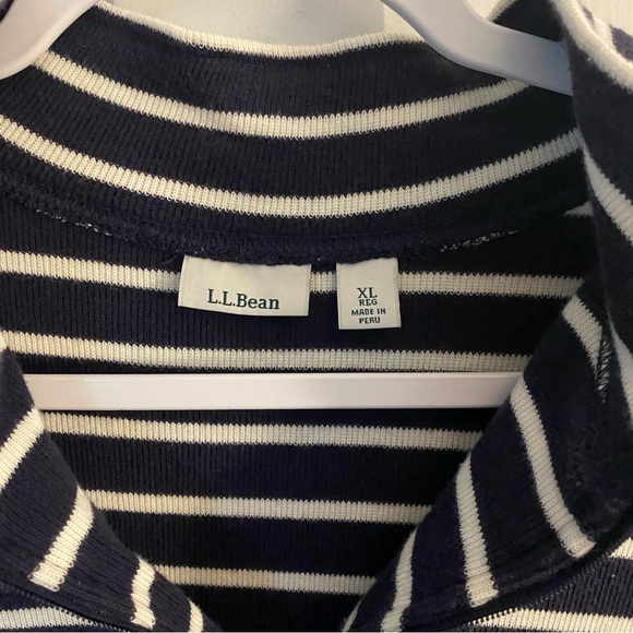 L.L. Bean Striped Quarter Zip - Picture 2 of 6